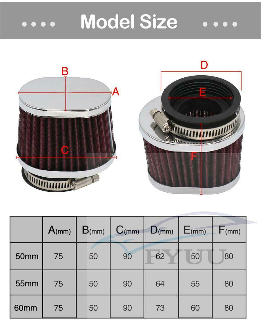 2PCS 50mm Motorcycle Air Filter Motocross Scooter Air Pods Cleaner For Yamaha