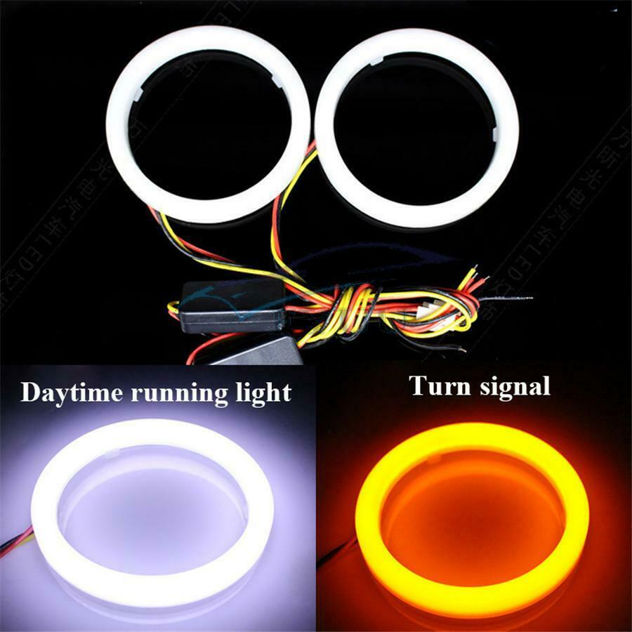 2Pcs Car 60MM LED Angel Eyes Halo Rings Headlight DRL Daytime Running Lights 12V