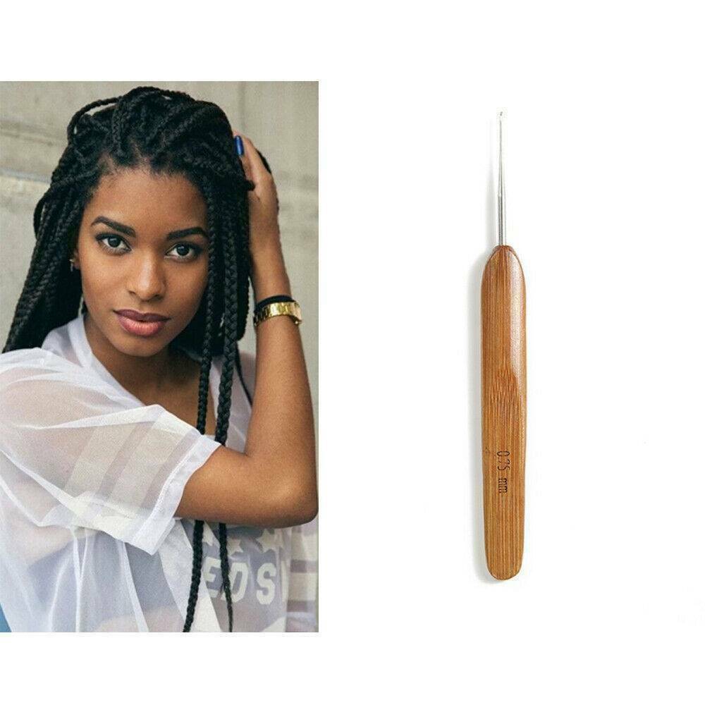 3PCS Bamboo Crochet Dreadlock Hook Needle Dread Set Braiding Hair Making Tool