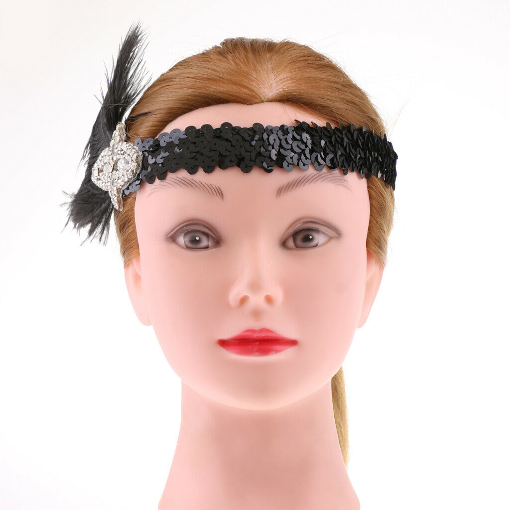 1920s Great   Plume Feather Headband Wedding Ascot Race Headdress