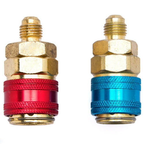 2Pcs Quick Couplers Connectors Adapters Conversion Auto Car AC R134A High & Low