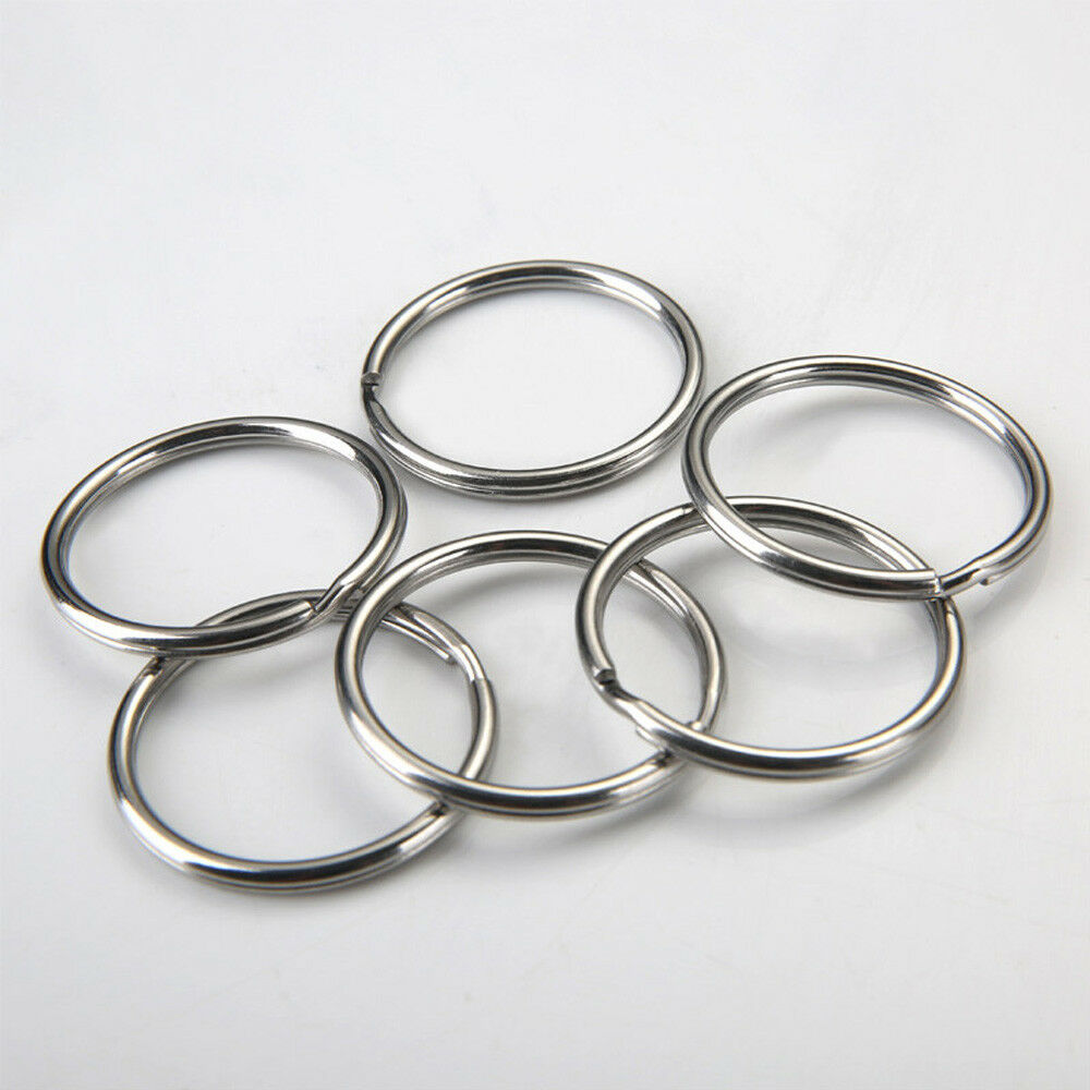10x Steel Keyring Split Key Rings 25mm Nickel Hoop Ring Nickel Plated Steel Loop