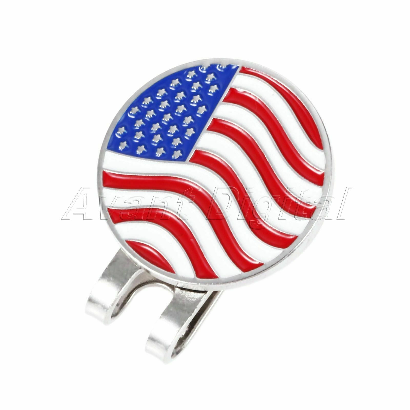 1PC USA Flag Type Golf Ball Marker Magnetic Hat Clip Golf Accessory Golfer Gift