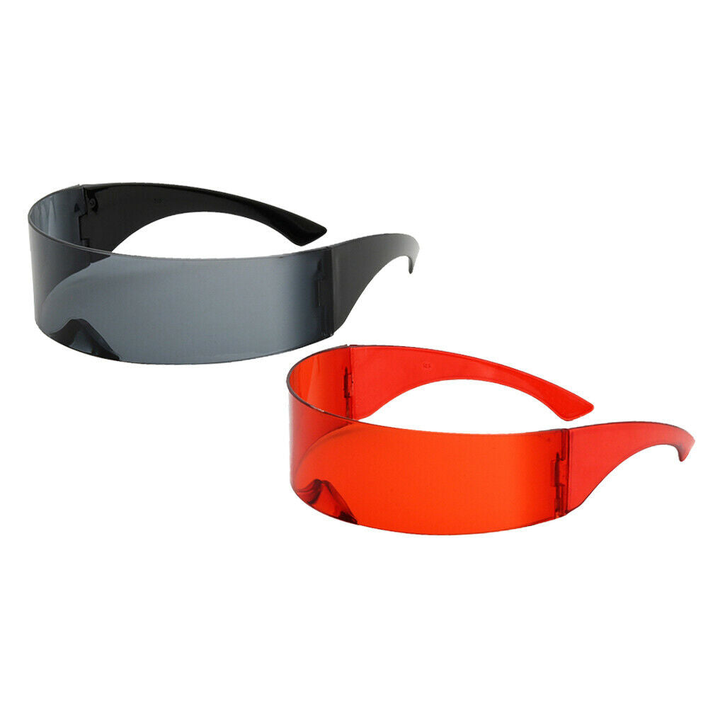 2 Pcs Futuristic Wrapped Around Sunglasses Sun Glasses Party Favors Eyewear