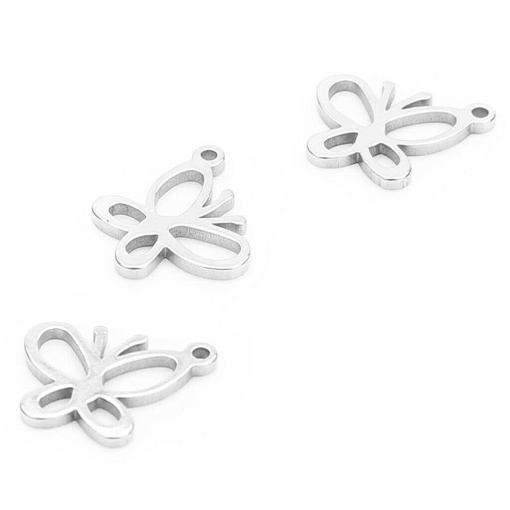 20x Stainless Steel Butterfly Charms Pendants Jewelry DIY Accessories Lot
