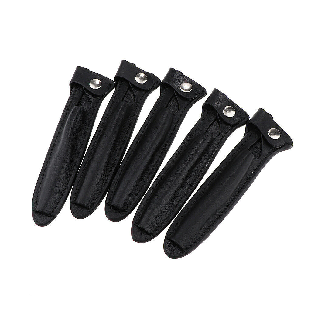Leather 5 Scissors Holder Bag Haircut Tools Holster Pouch Shears Case Black