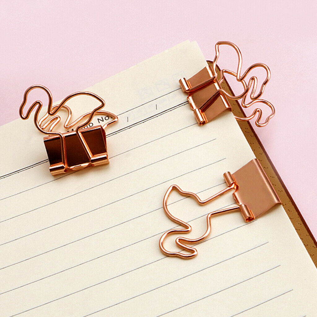 30 Pieces/Set CUTE Flamingo Shaped Paper Clips Binder Clips Paper Clamp