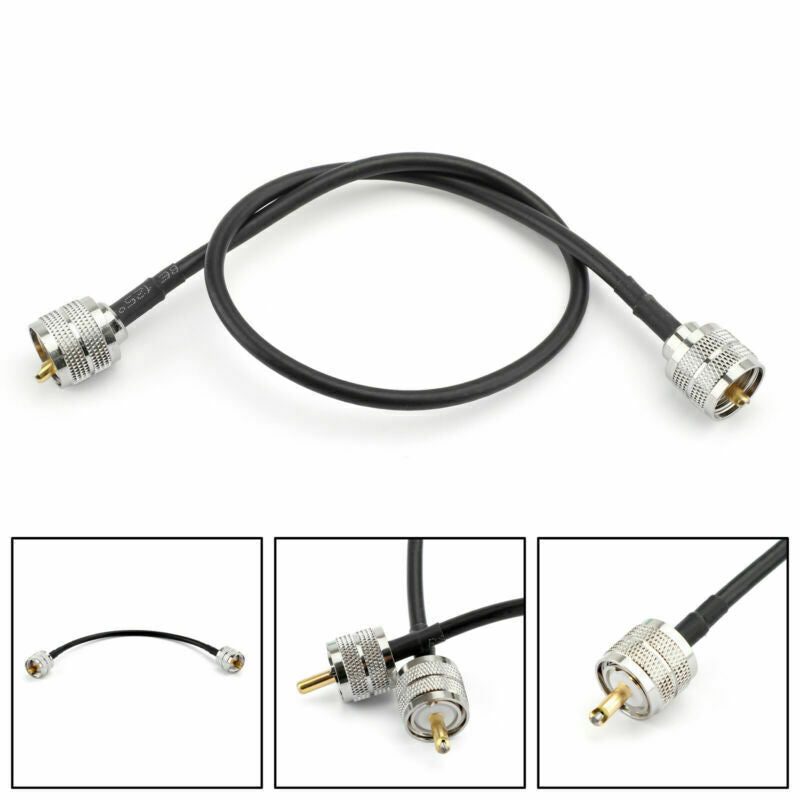 1x UHF PL259 Male to Male Plug Coax Pigtail Jumper Coaxial Cable RG58 50cm  UA