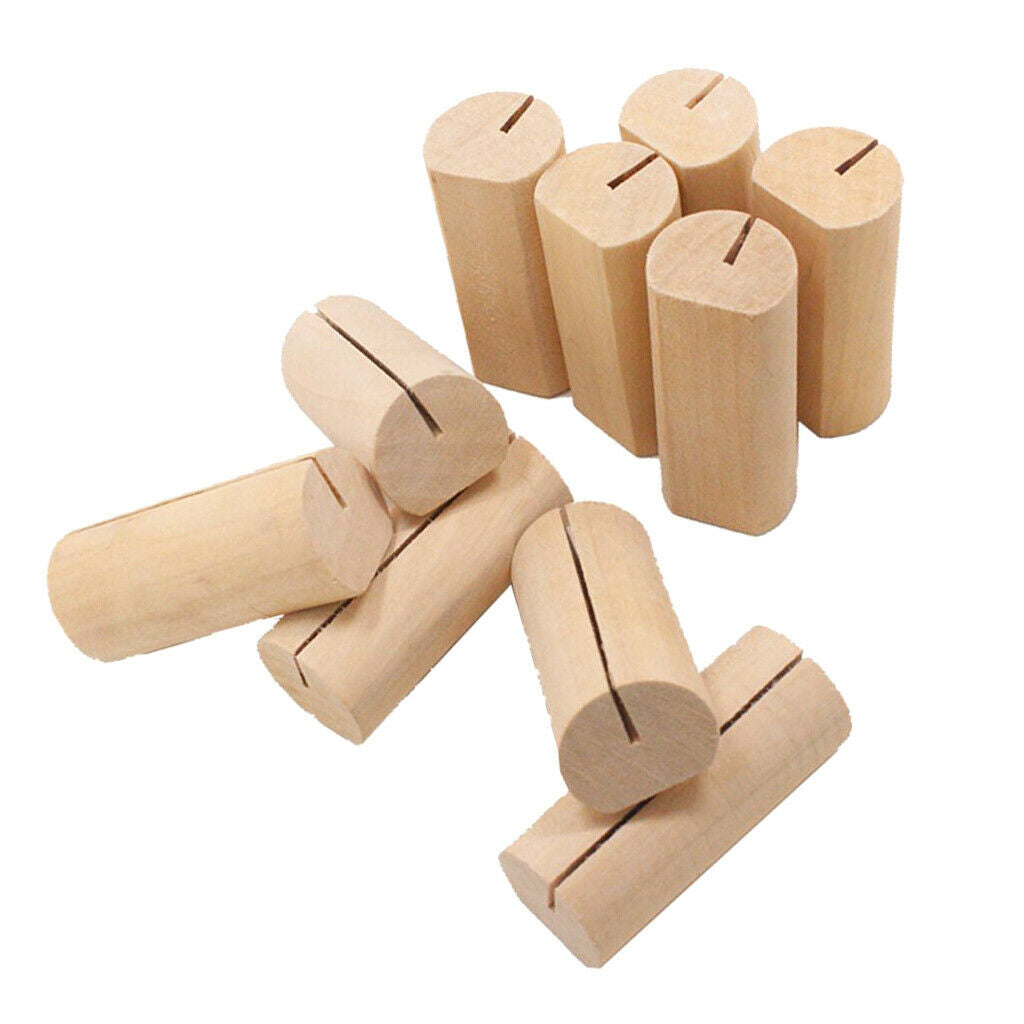20x Rustic Wood Place Card Holder Natural Wooden Bark Memo Holder Stands Table