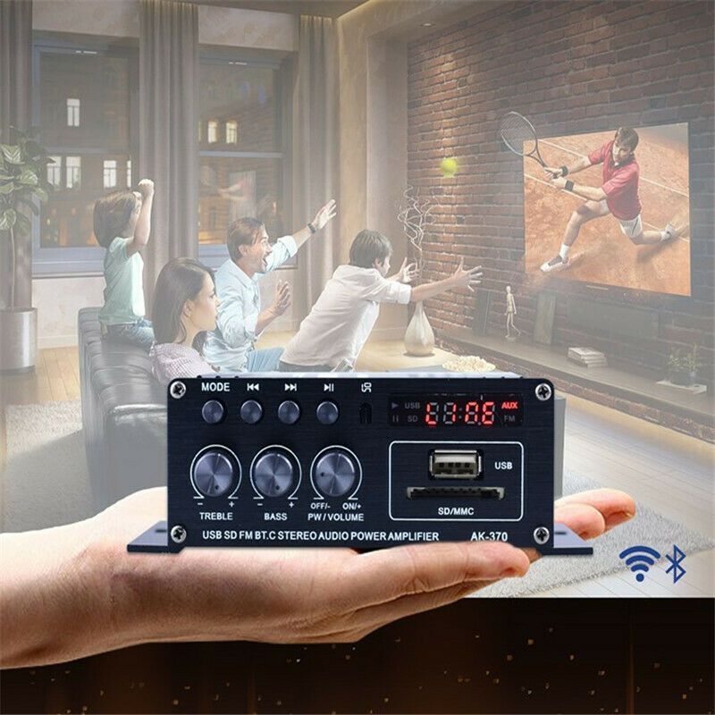 12V 400W Bluetooth HiFi Power Amplifier Mini Audio Digital Stereo FM AMP Remote