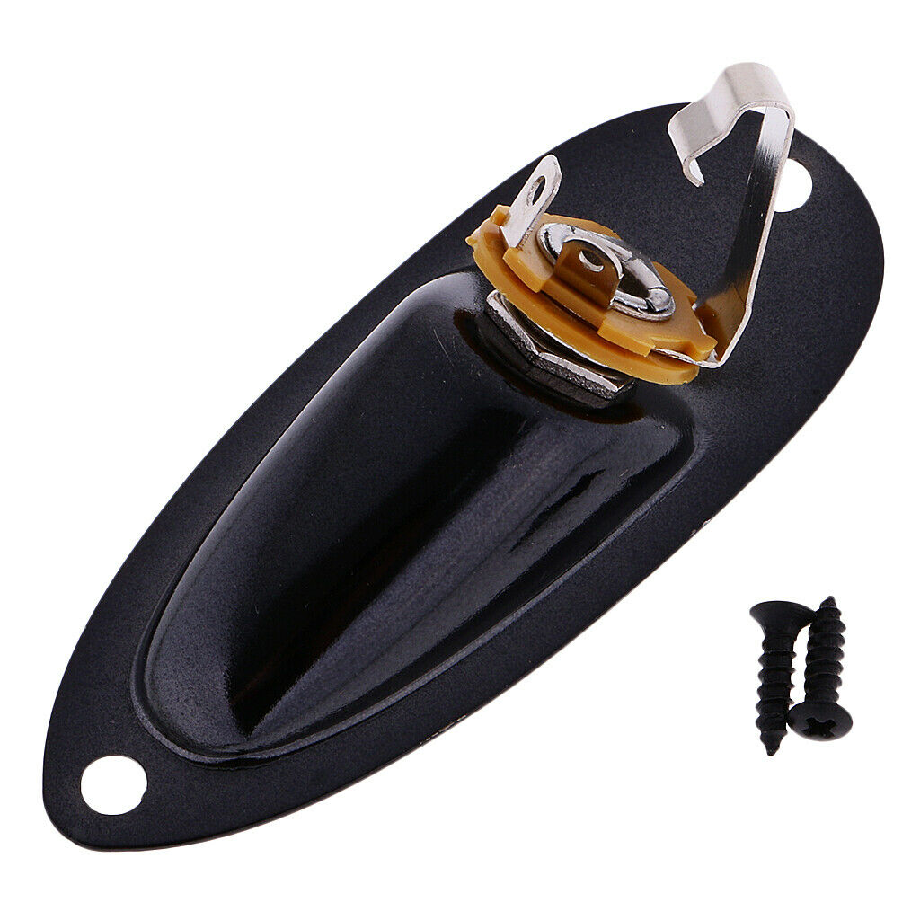 Black Metal Guitar 6.35mm Momo Boat Jack with Neckplate DIY Electric Guitar