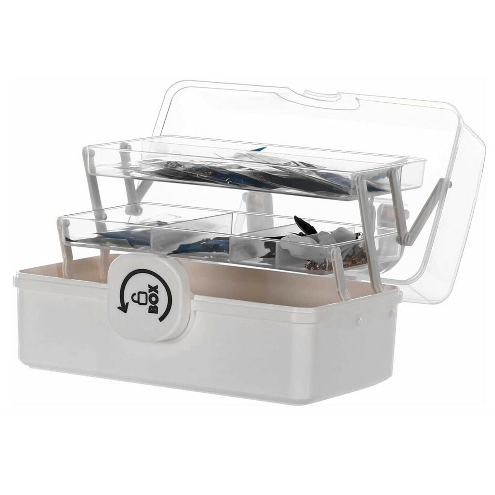 Solid Plastic Storage Box Supplies Container Holder Pills Organizer Case