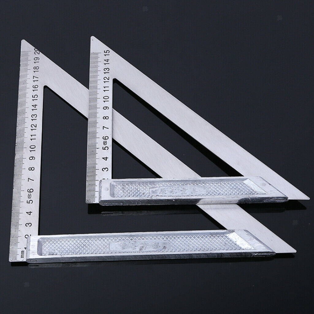 150mm&200mm Stainless Steel Triangle Metal Measuring Ruler, DIY Drawing/Cutting