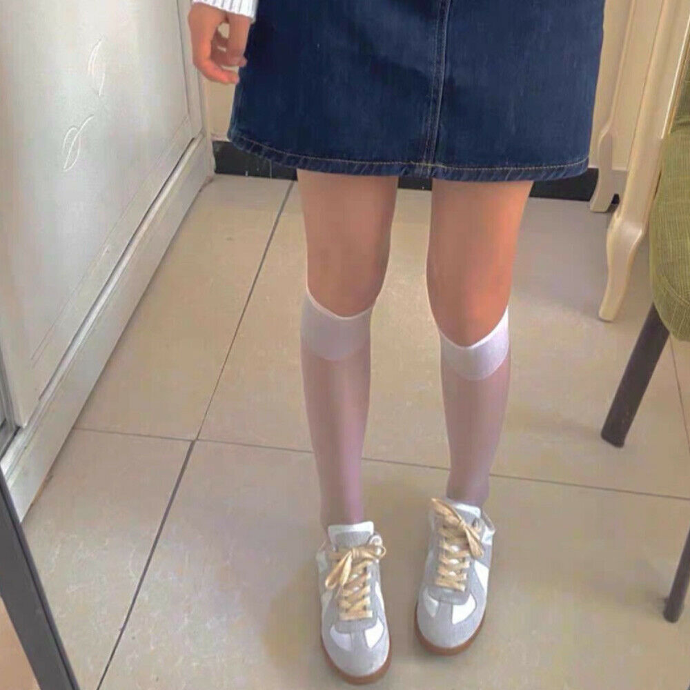Elastic Transparent Girls Women's Socks Long Socks Stockings Over Calf High