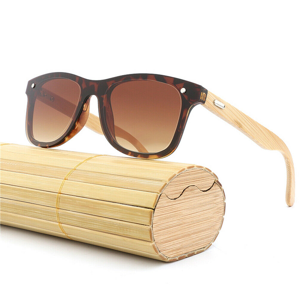Bamboo Wood Legs Sunglasses Fashion Eyeglasses Eyewear for Women Men Tea