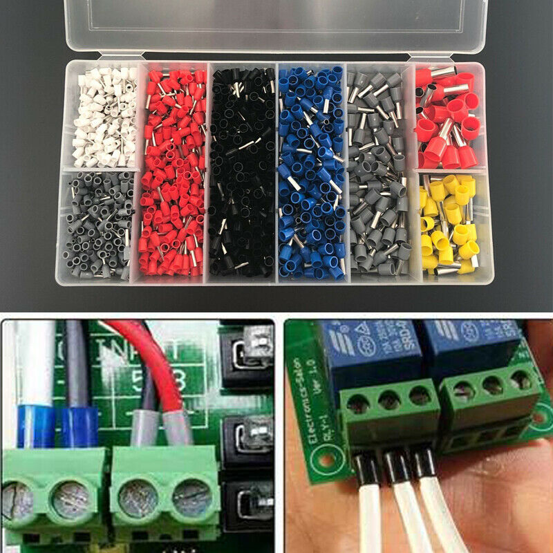 1200X Assorted Crimp Terminals Insulated Electrical Wiring Connector Copper+PVC