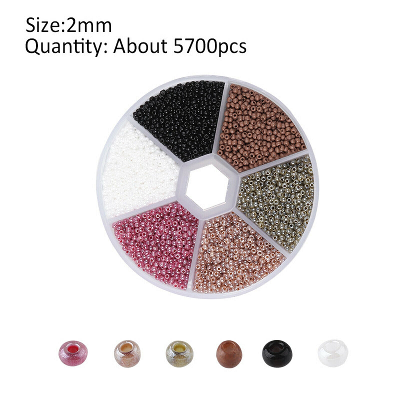 5700Pcs Loose Beads Spacer Beads DIY Jewelry Findings Bracelet Grey Series
