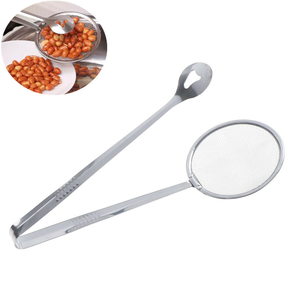 Clip functional Stainless Steel Colander Oil-Frying Filter Spoon Kitchen T.l8