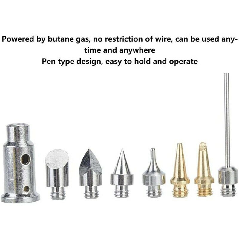 12 in 1 Butane Gas Solde Iron Kit Adjustable Flame Cordless Butane Powered SolL7