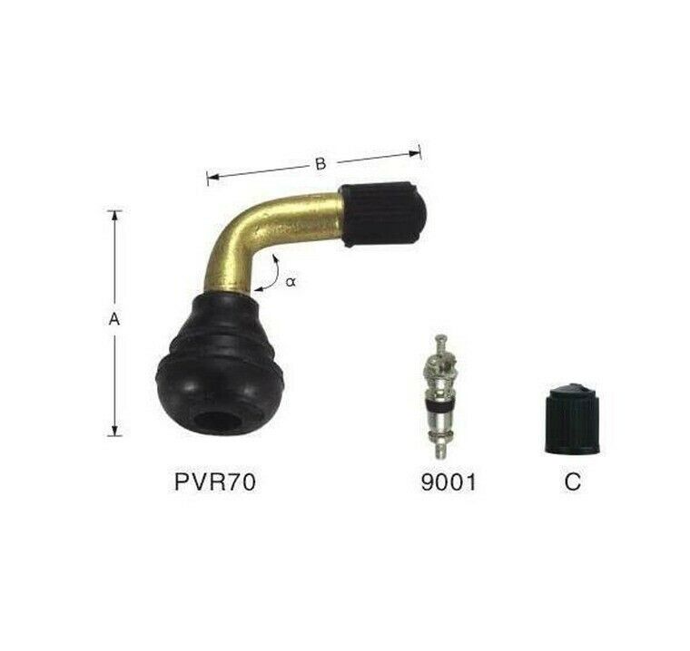 50X Tire Valve Stem Bent 90 Degree PVR70 for Scooter Dirt Bike ATV