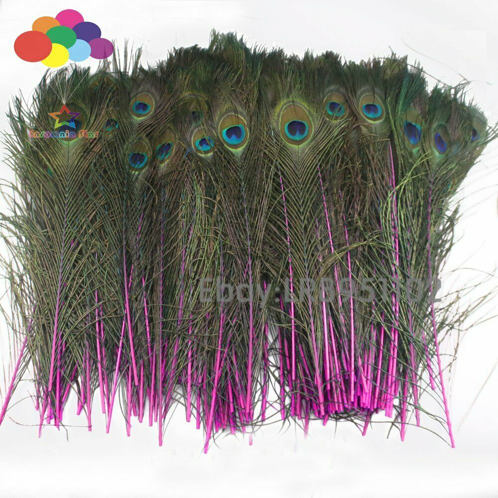 100 PCS rose red peacock feather 40-45 cm wedding decoration feathers Dance