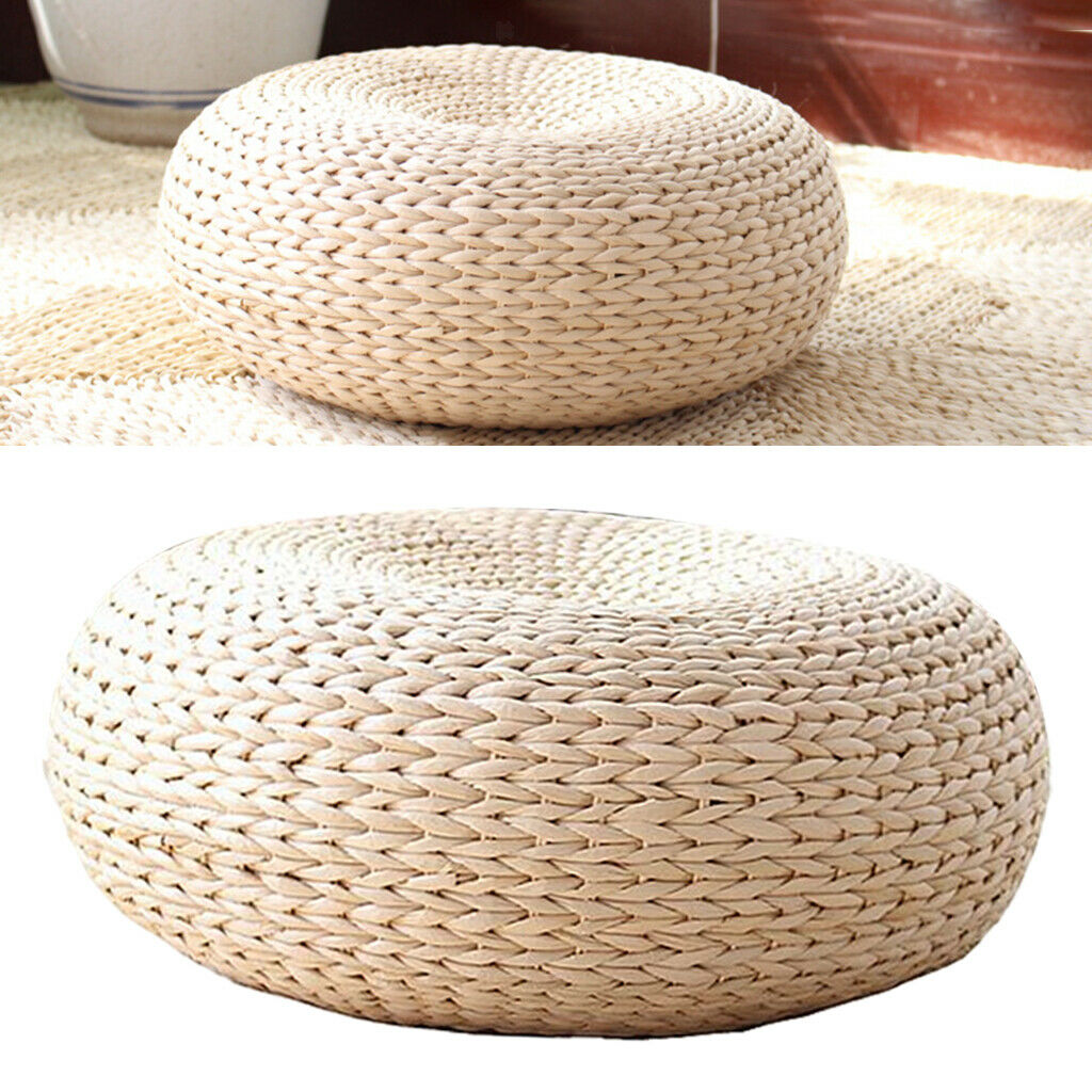 Natural Straw Cushion Floor Mat Handcrafted Yoga Seat Mat for Outdoor Indoor