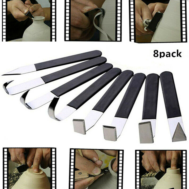 8X Stainless Steel Clay Sculpting Set Wax Carving Pottery Tools Shapers Mode BU