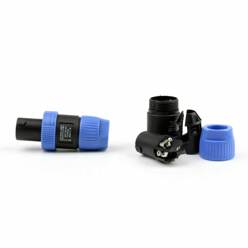 10 Pcs Blue Speakon 4 Pin Male Plug Compatible Audio Cable Connector B01