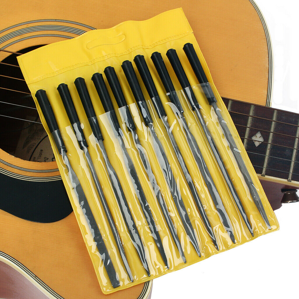 10pcs Needle Nut Fret Board Pin File Slot Filing Guitar Repair Luthier Tool