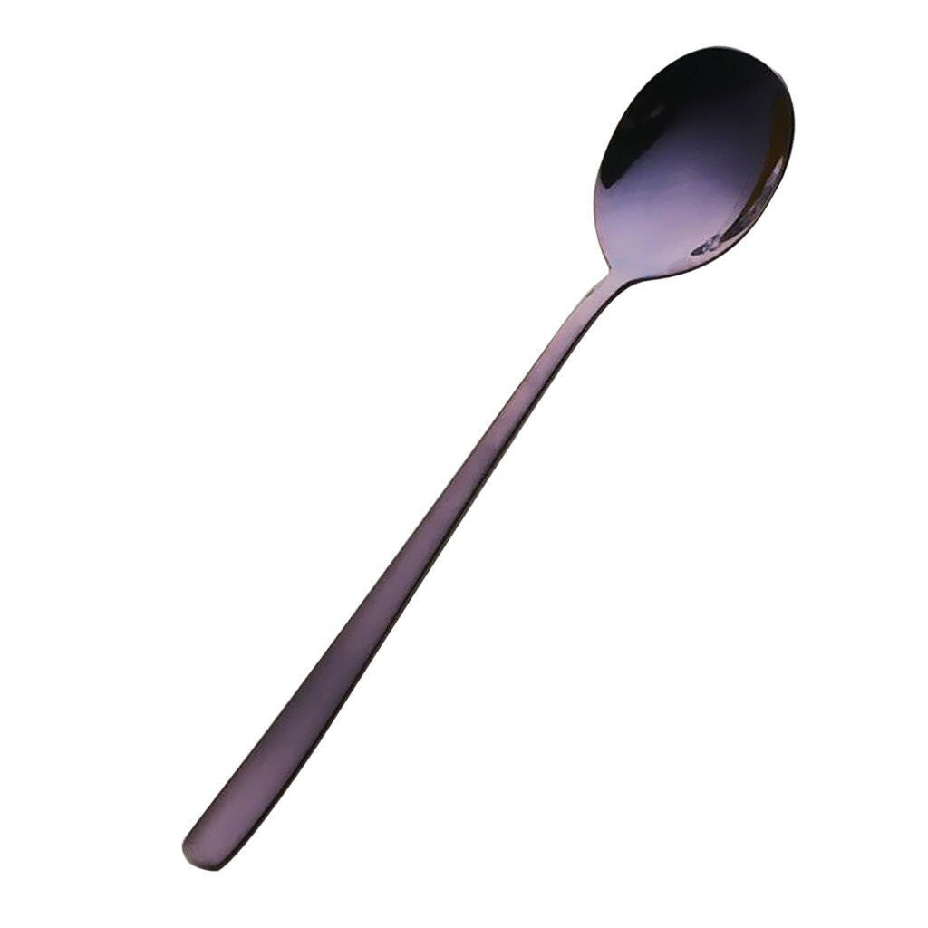 8 inch Purple Stainless Steel Cutlery Table Dinner Small Soup Tea Spoon