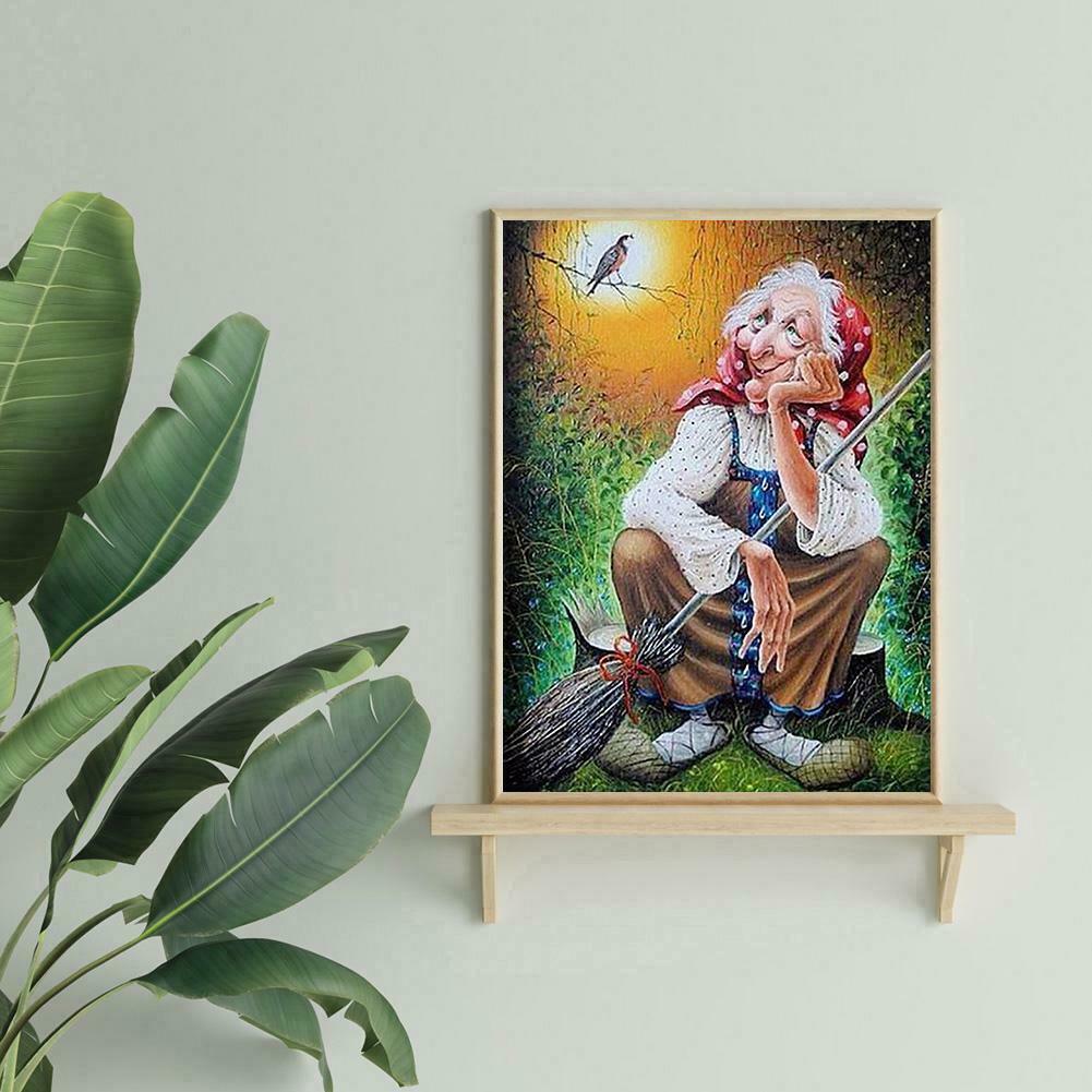 5D DIY Full Drill Diamond Painting Old Lady Embroidery Mosaic Craft Kits @