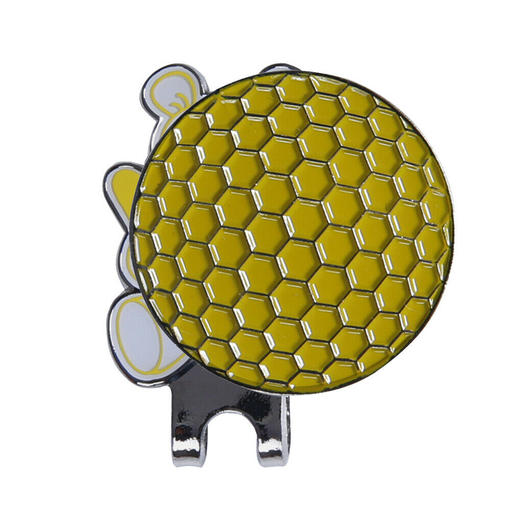 Golf Hat Clip with Detachable Magnetic Golf Ball Marker Bear Pattern Yellow