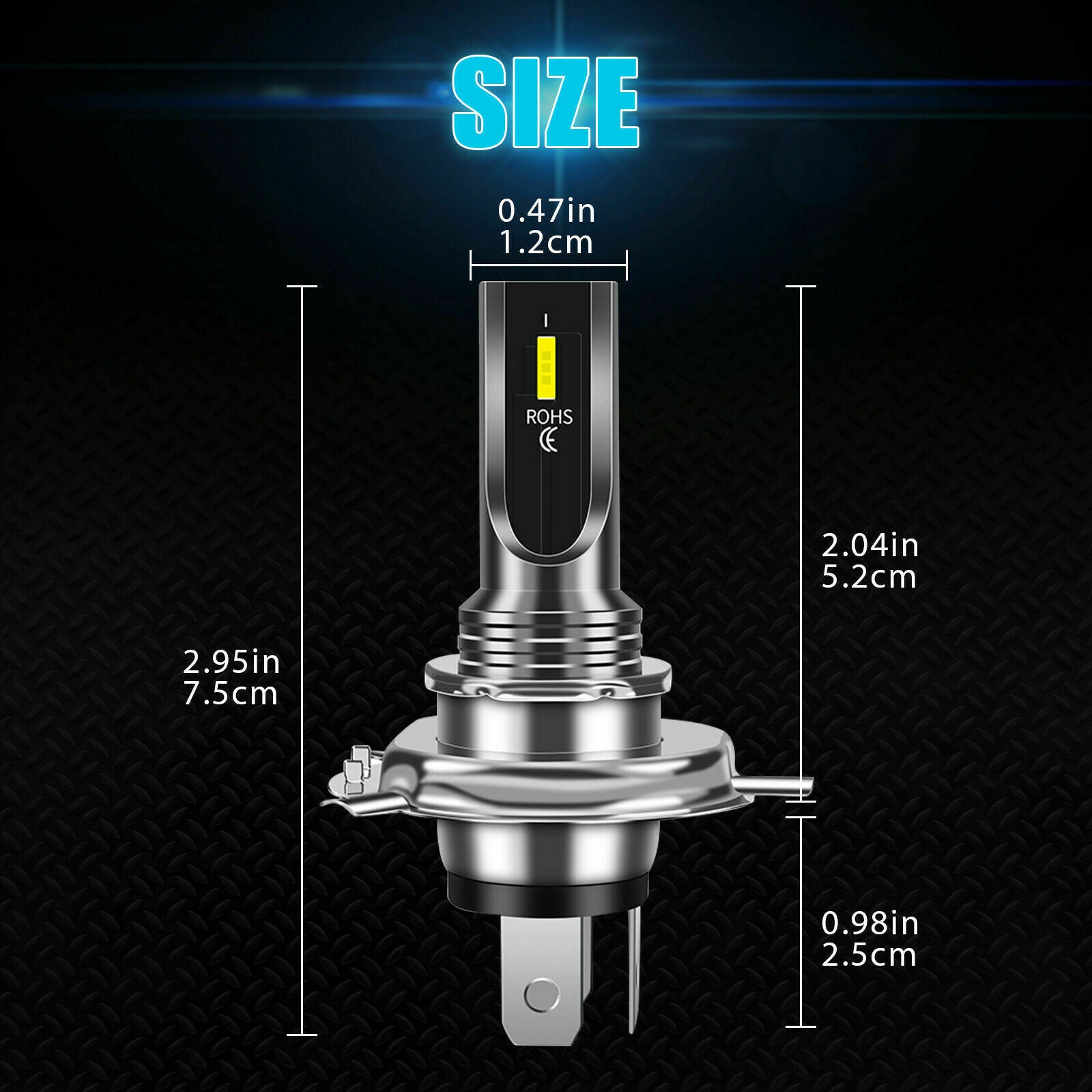 Pair H4 9003 80W LED Headlight Bulbs Kit High Low Beam Super Bright 6000K White