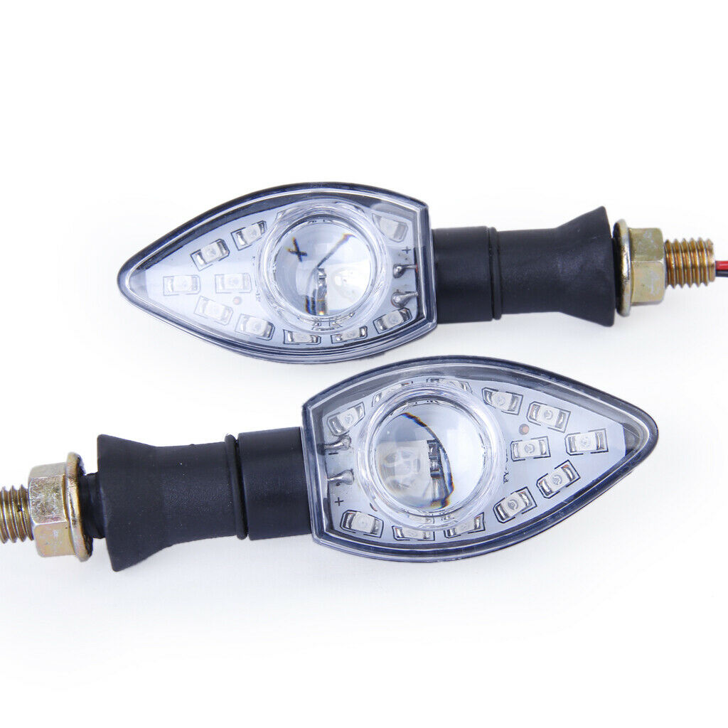 2x 12-Led Optical Lens Bulbs Motorbike Motorcycle Turn Signal Indicator Light
