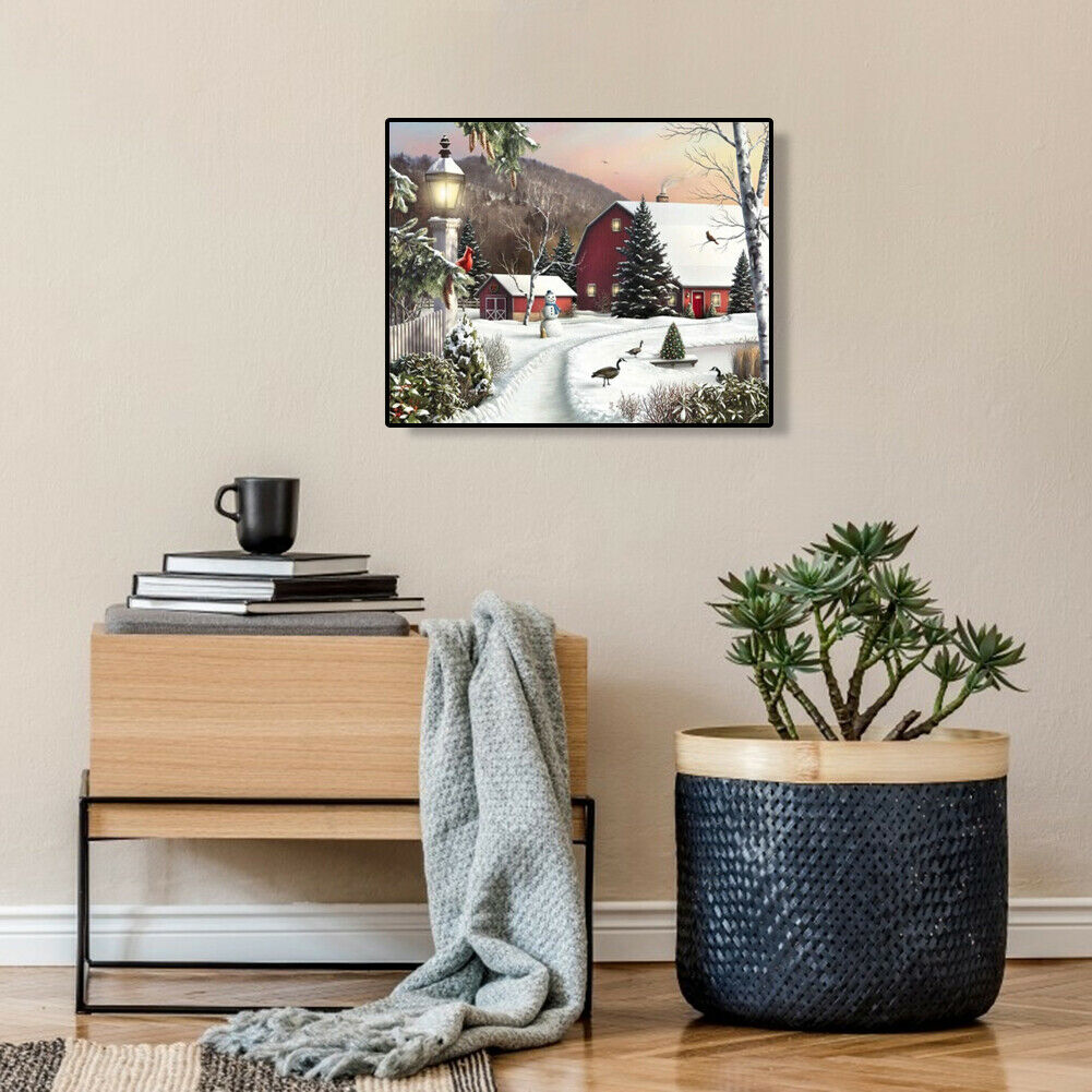 Snow 5D Full Square Drill Diamond Painting DIY Picture for Christmas Decor @