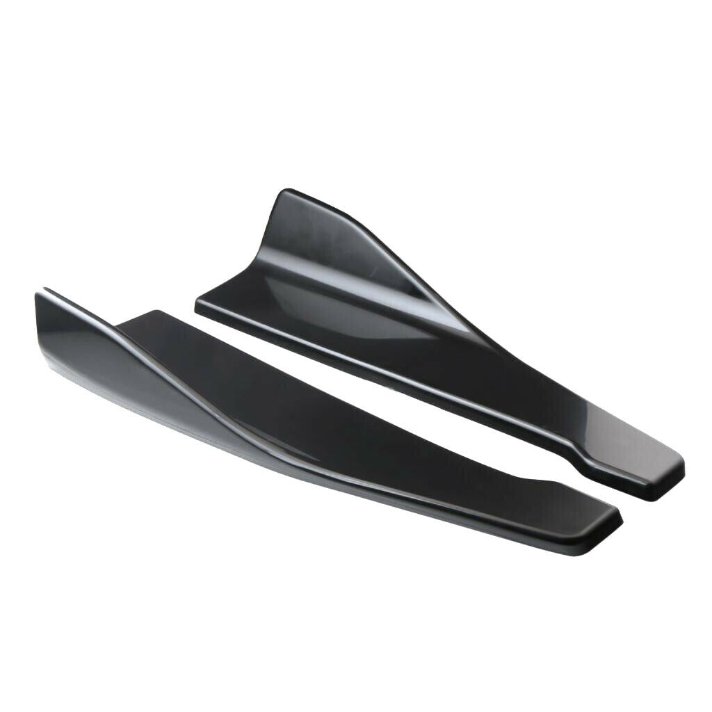 2x Universal Anti-Scratch Car Rear Bumper Lip Diffuser Splitter Canard Glossy