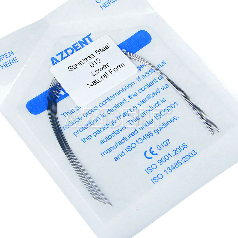 100X AZDENT Dental Orthodontic Stainless Steel Round Arch Wires Natural Form