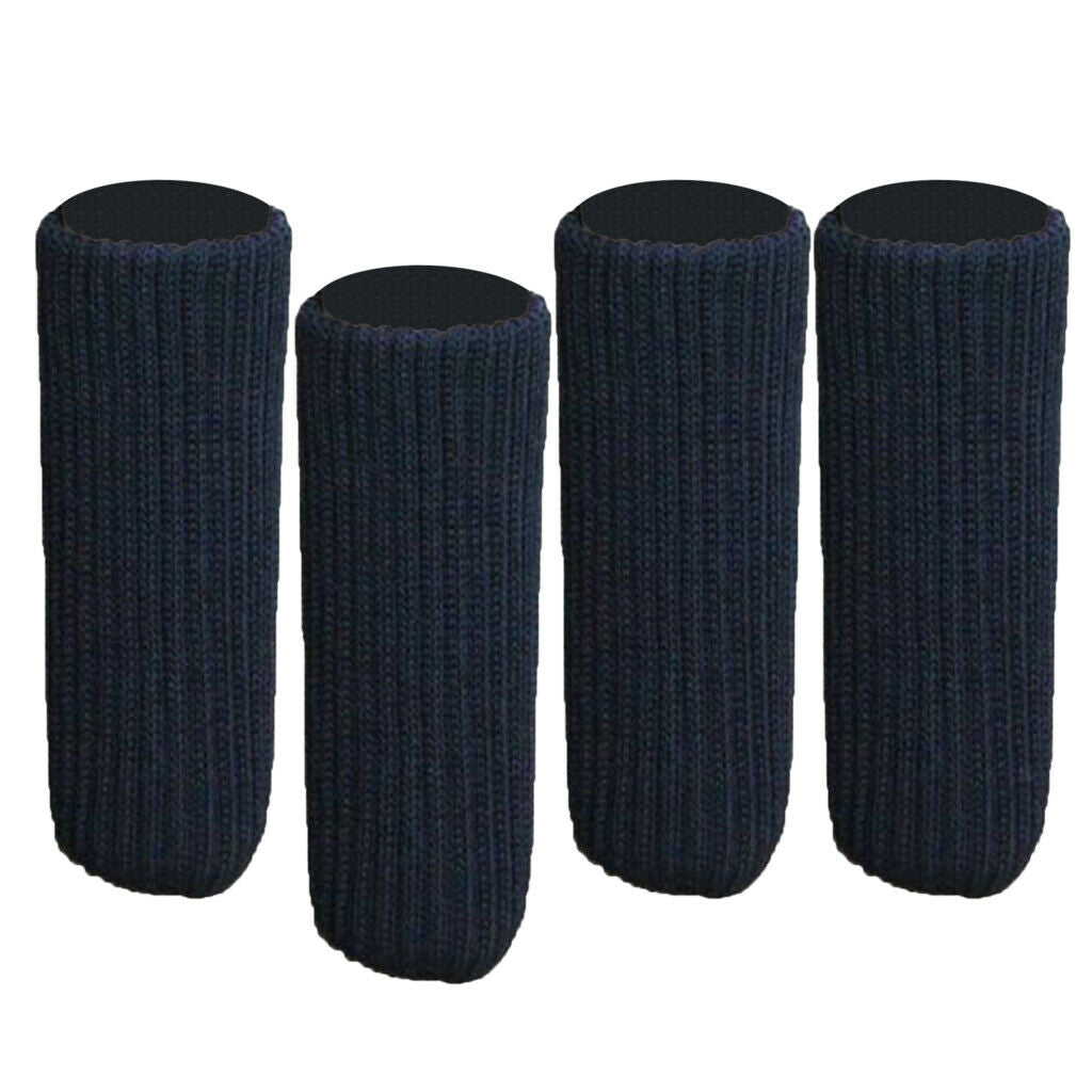 24Pcs for Dia 3.5-7" Furniture Sliders Covers Knitted Chair Leg Socks -Black