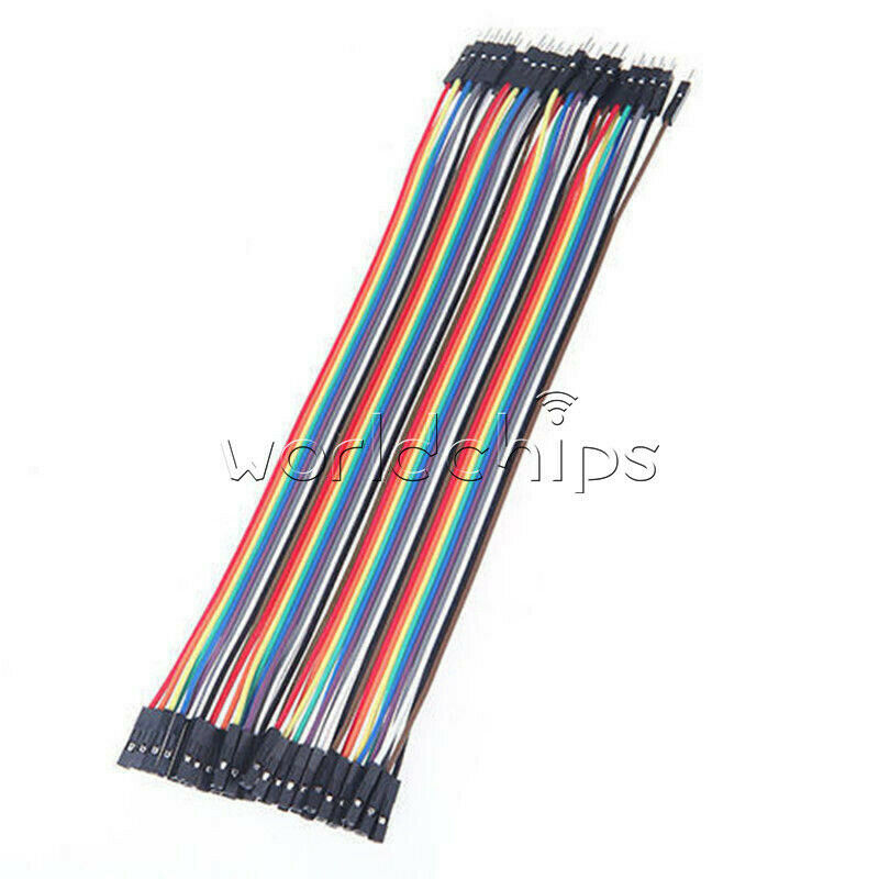 40PCS Dupont Wire Color Jumper Cable 2.54mm 1P-1P Male to Female 20cm WC