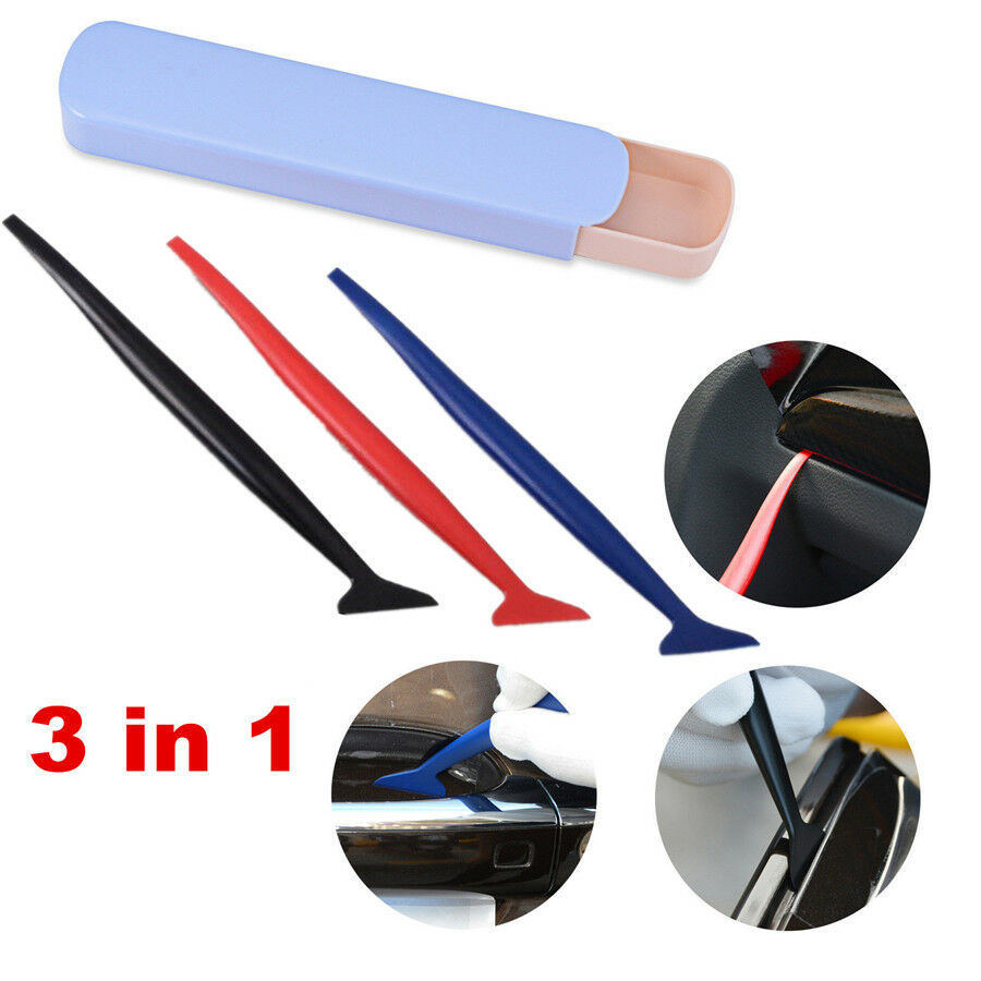 3 Pcs Micro Gasket Squeegee Car Window Tint Stickers Hardness Wrap Vinyl Tools