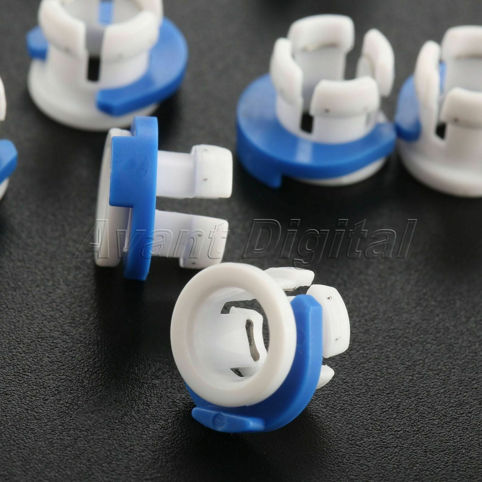 10 set  Durable Plastic Bowden Tube Clamp Clip 10x white clamps + 10x blue clips