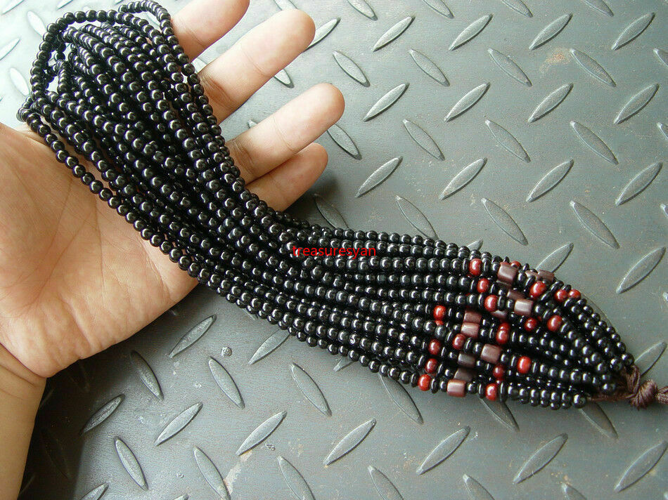 10PCS Natural Chinese Black JADE Circle beads string cord rope for pendant AAA