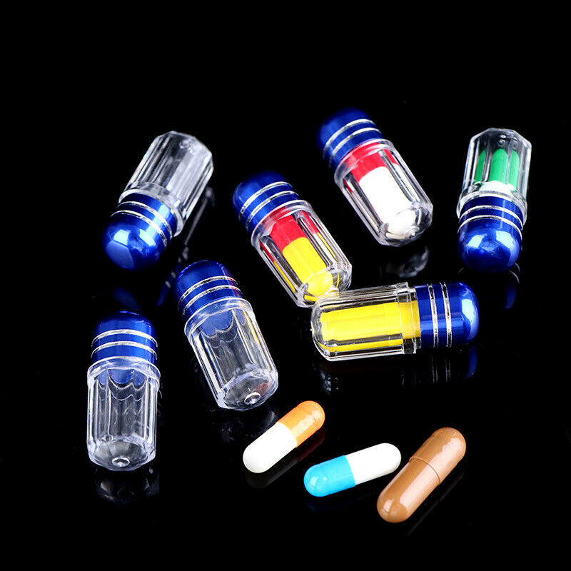 20Pcs Empty Clear Pill Case Bottle Container Capsule Shell Splitters Holder  Tt