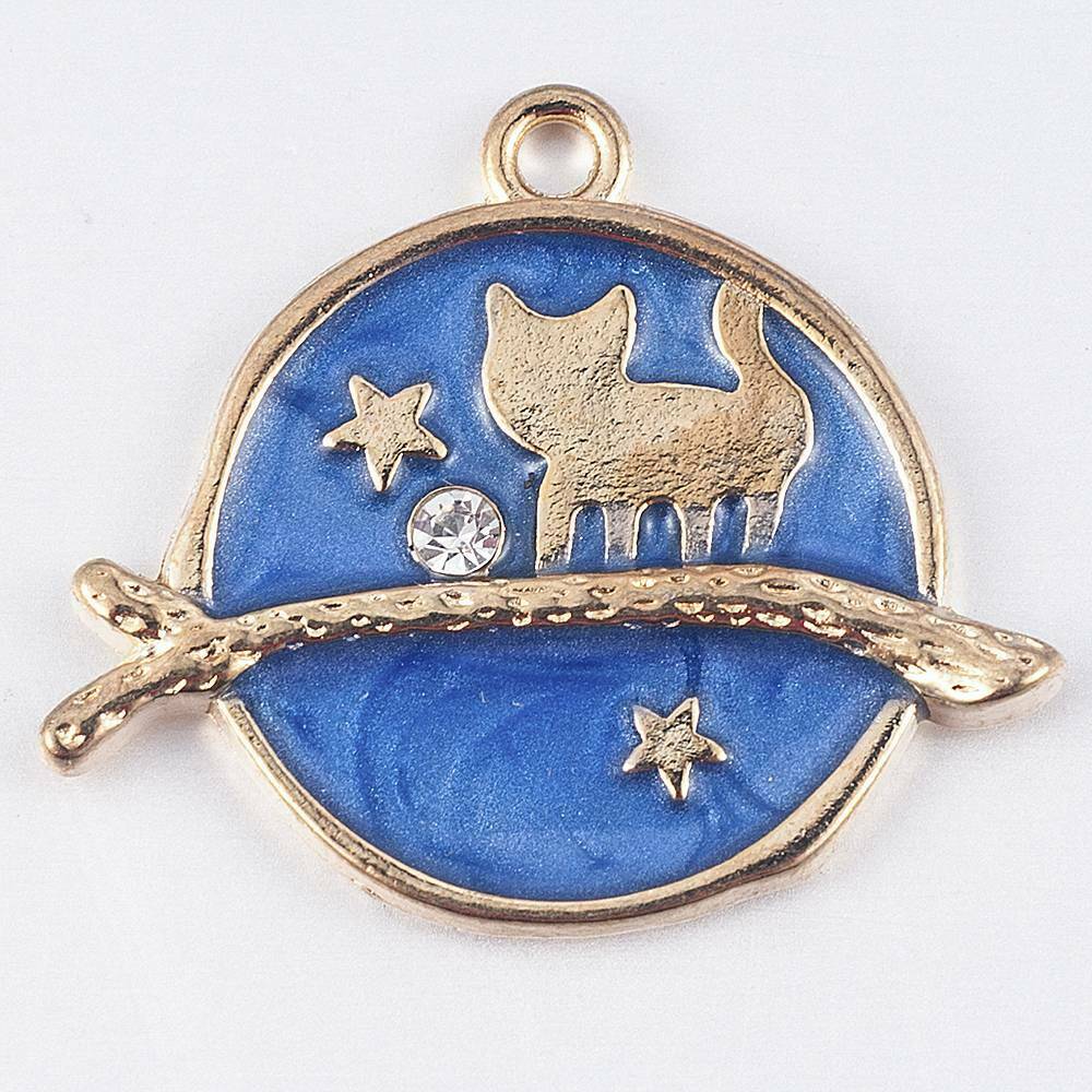 8*/Set Enamel Moon Star Planet Charms Pendant Jewelry Findings DIY Craft Making