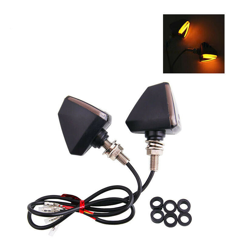 2PCS Motorcycle Bike Scooter Amber LED Turn Signal Indicator Blinker Light Lamps