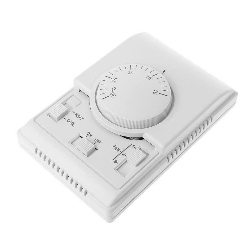 AC 220V Room Mechanical Thermostat Control Switch Air Conditioner Fan Coil