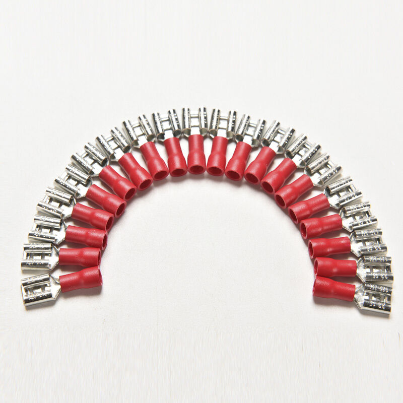 New 20 RED Female Insulated Spade Wire Connector Crimp Terminal 16-22AWG .l8