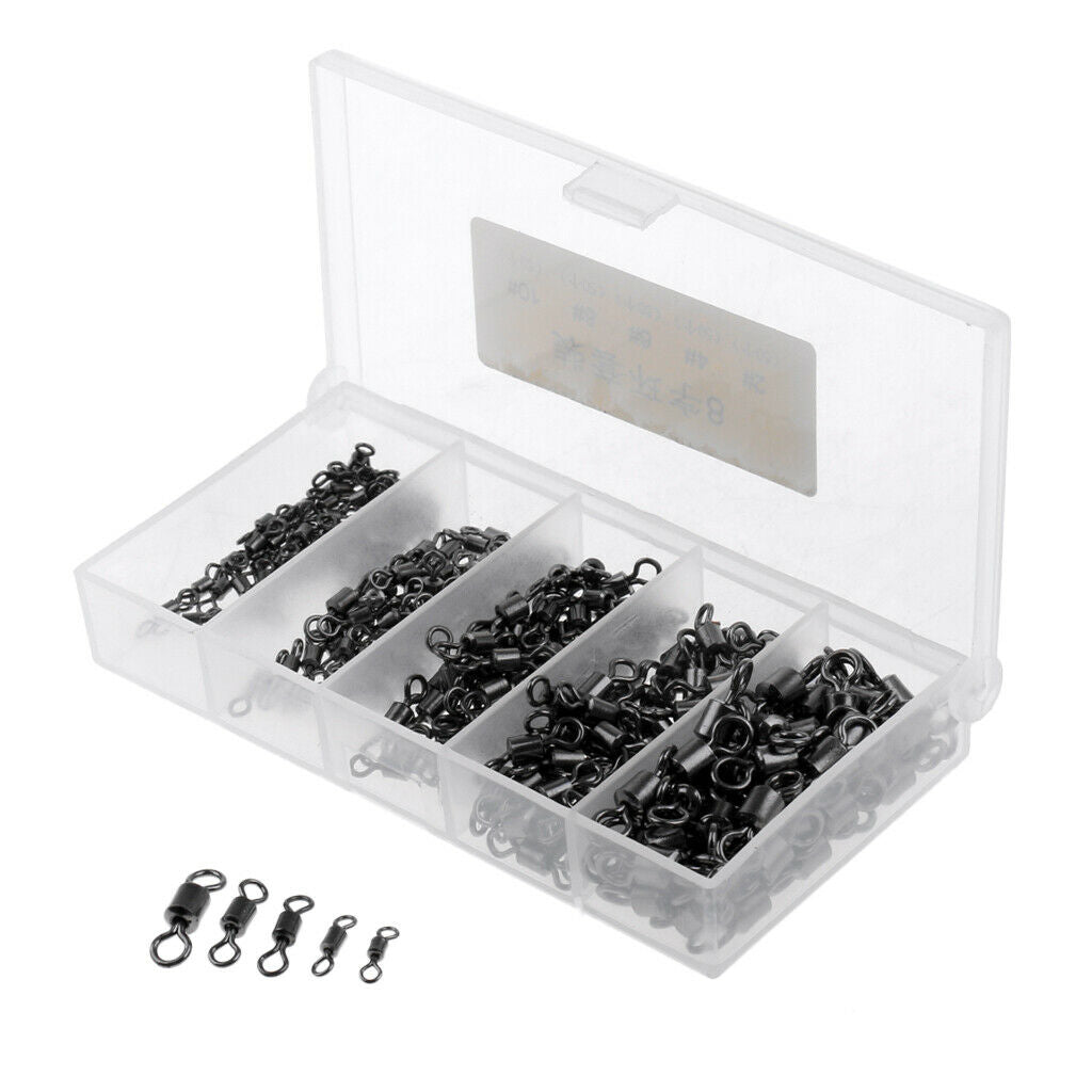 250Pcs Ball Bearing Stainless Steel Fishing Rolling Swivels Connectors