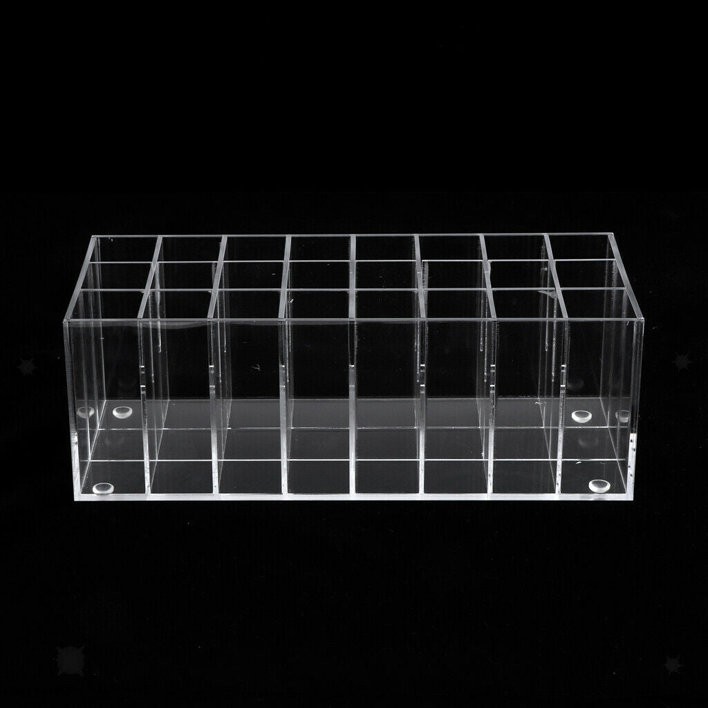 MagiDeal 24 Slots Clear Acrylic Display Stand Holder for Lipstick Makeup Pen