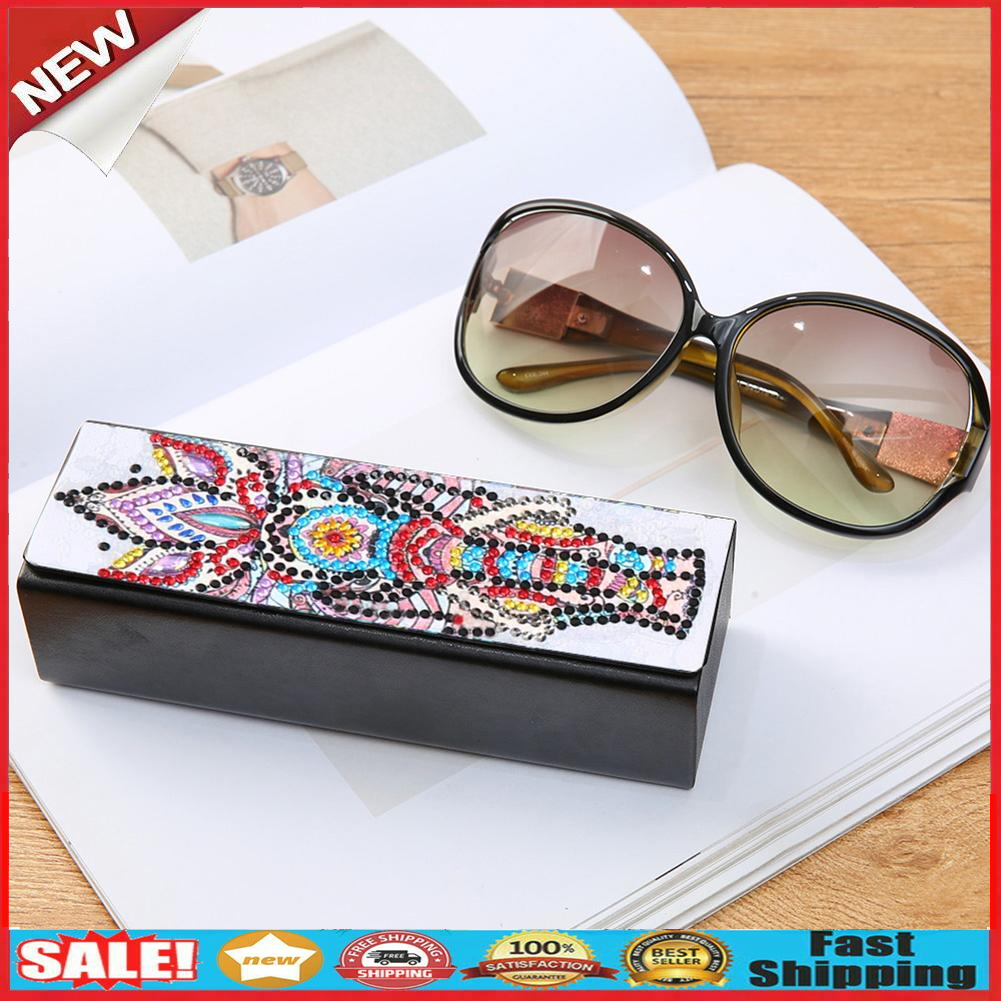 DIY Diamond Painting Sunglasses Case Portable Leather Glasses Storage Box @